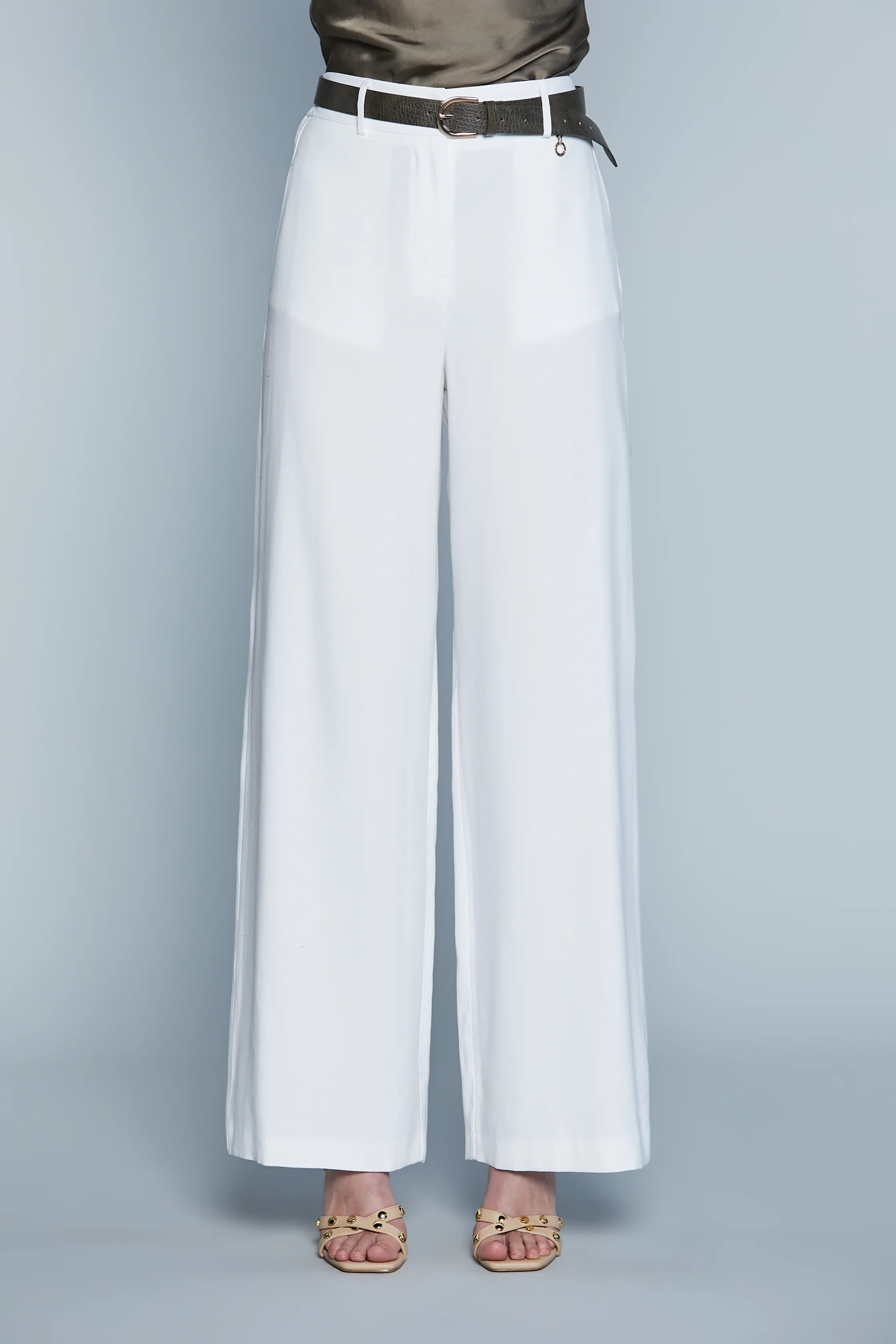 Pantalone PREZIOSA Vita Alta con Cintura più Ts Francesi più Filetto Palazzo - Image 2
