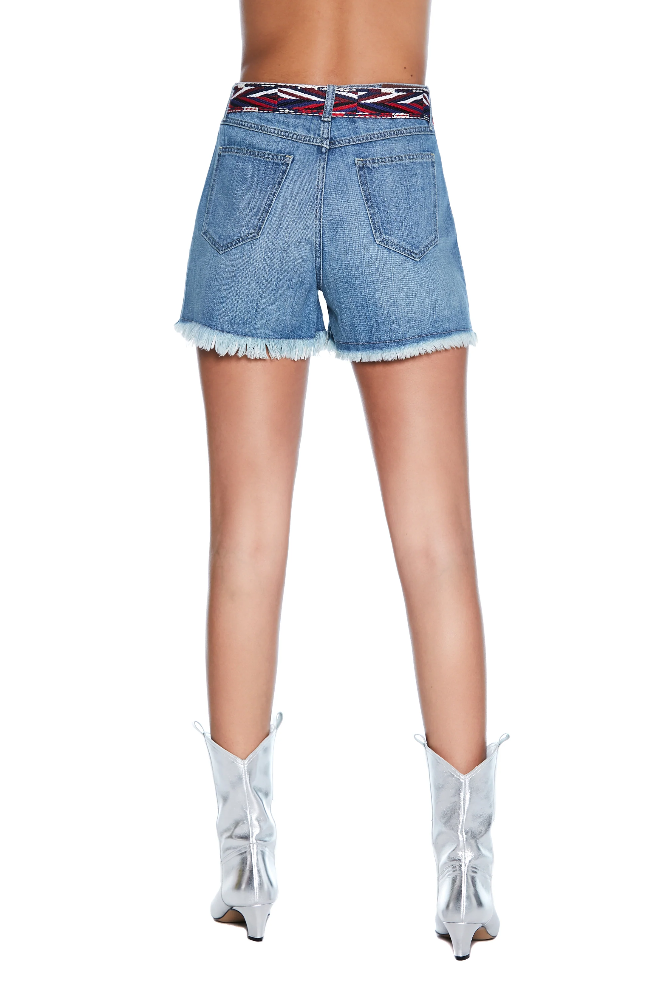 Shorts BROKKI vita alta con rotture sfrangiato denim - Image 4