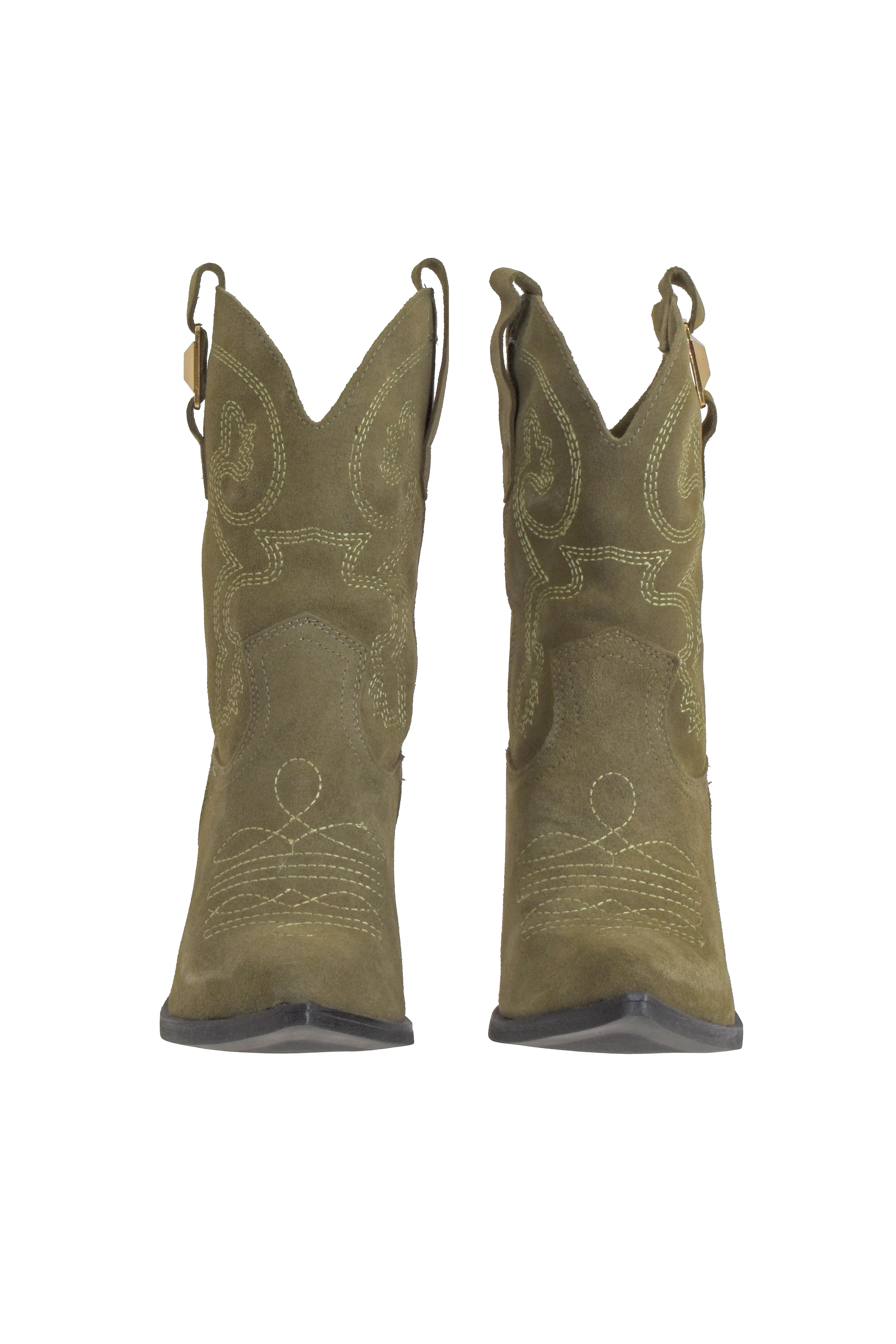 Stivali TEXY Camperos Bassi con Ricamo A Rilievo Pelle Suede - Image 5