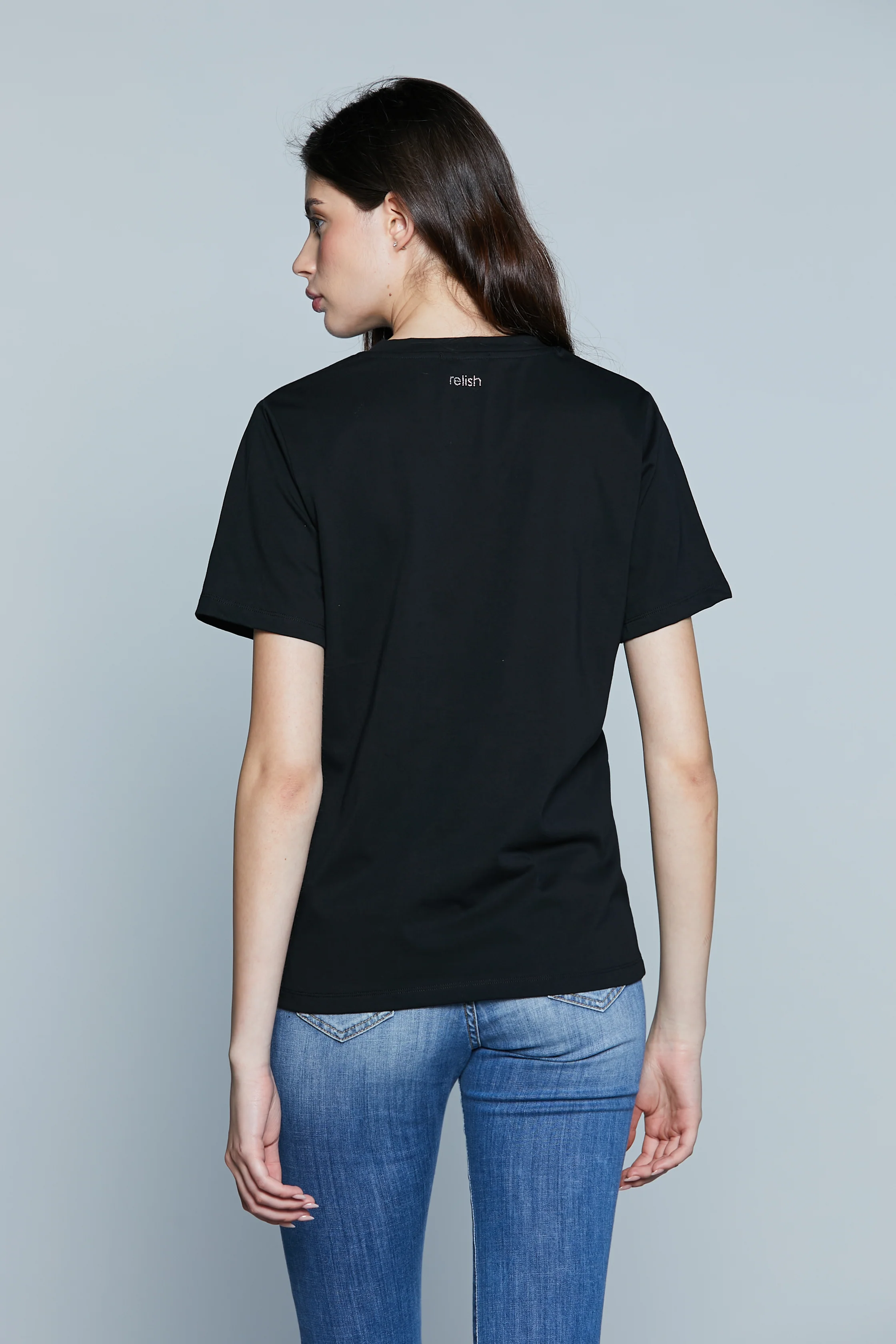 T-Shirt ALBACETE M/M con Ricamo Logo più Applicazione Strass Cuore - Image 3