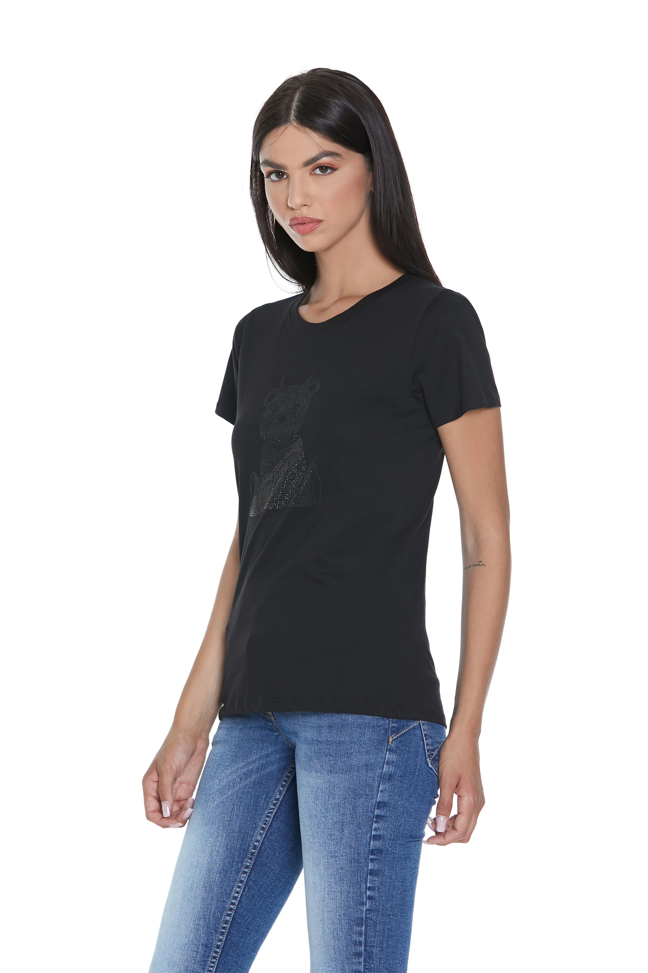 T-shirt FIONN mezza manica con strass orsetto - Image 5