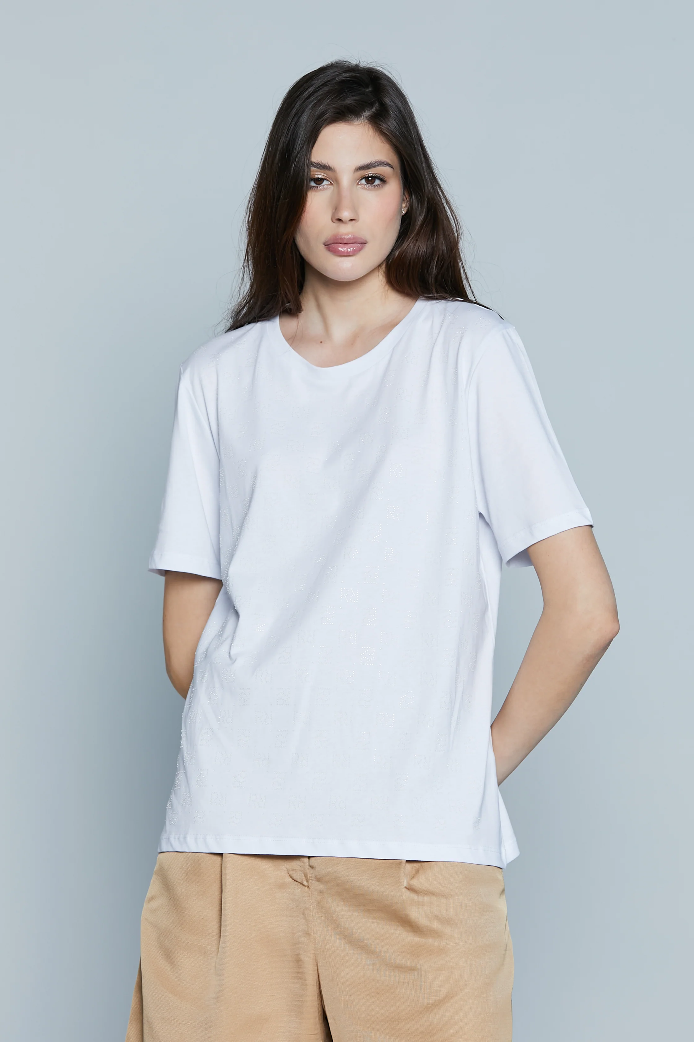 T-Shirt LOGOSTRA M/M con Strass Logo